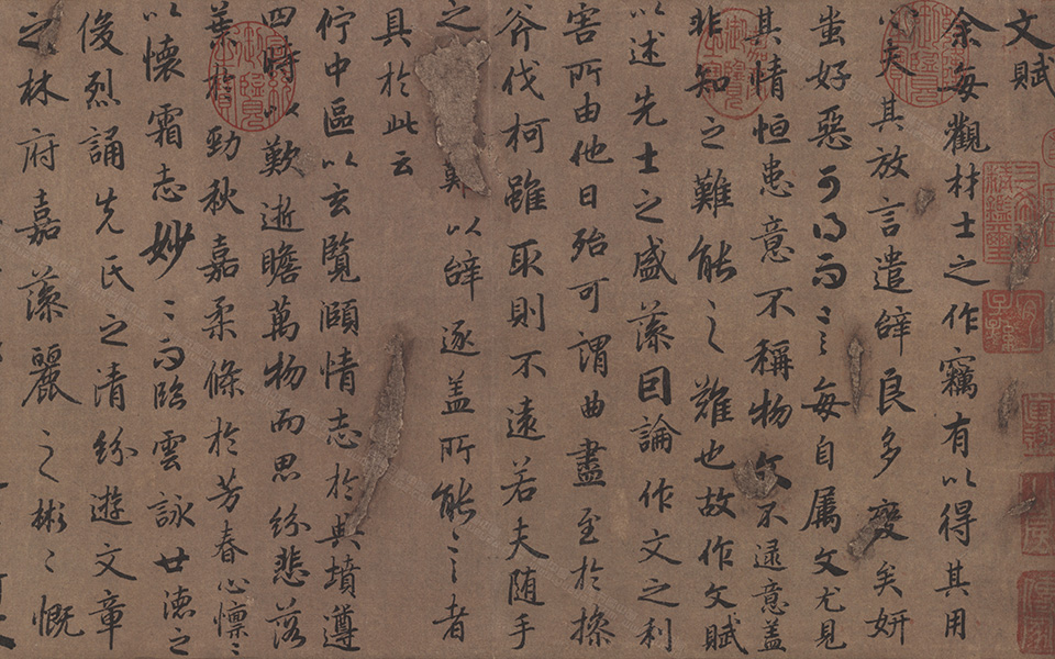 书画高清-文斌纸本 陆柬之 唐代 30X700